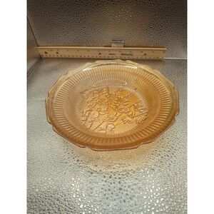 Antique Iridescent Iris & Herringbone Depression‎ Glass Flat 8" Soup Bowl 1439